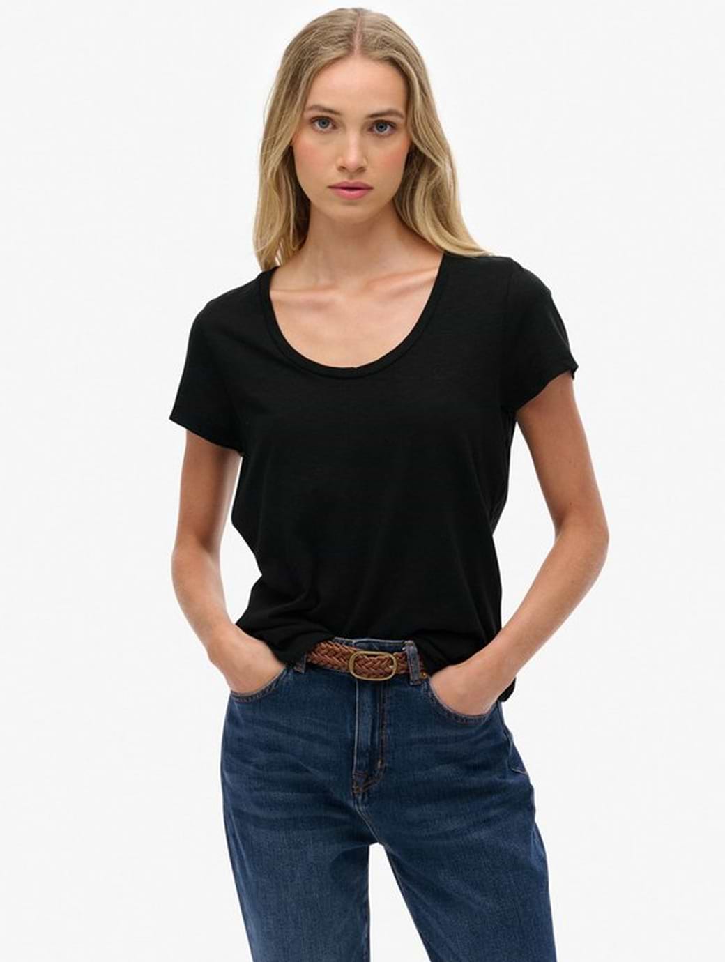 Superdry Women's Studios Scoop Neck Tee Black