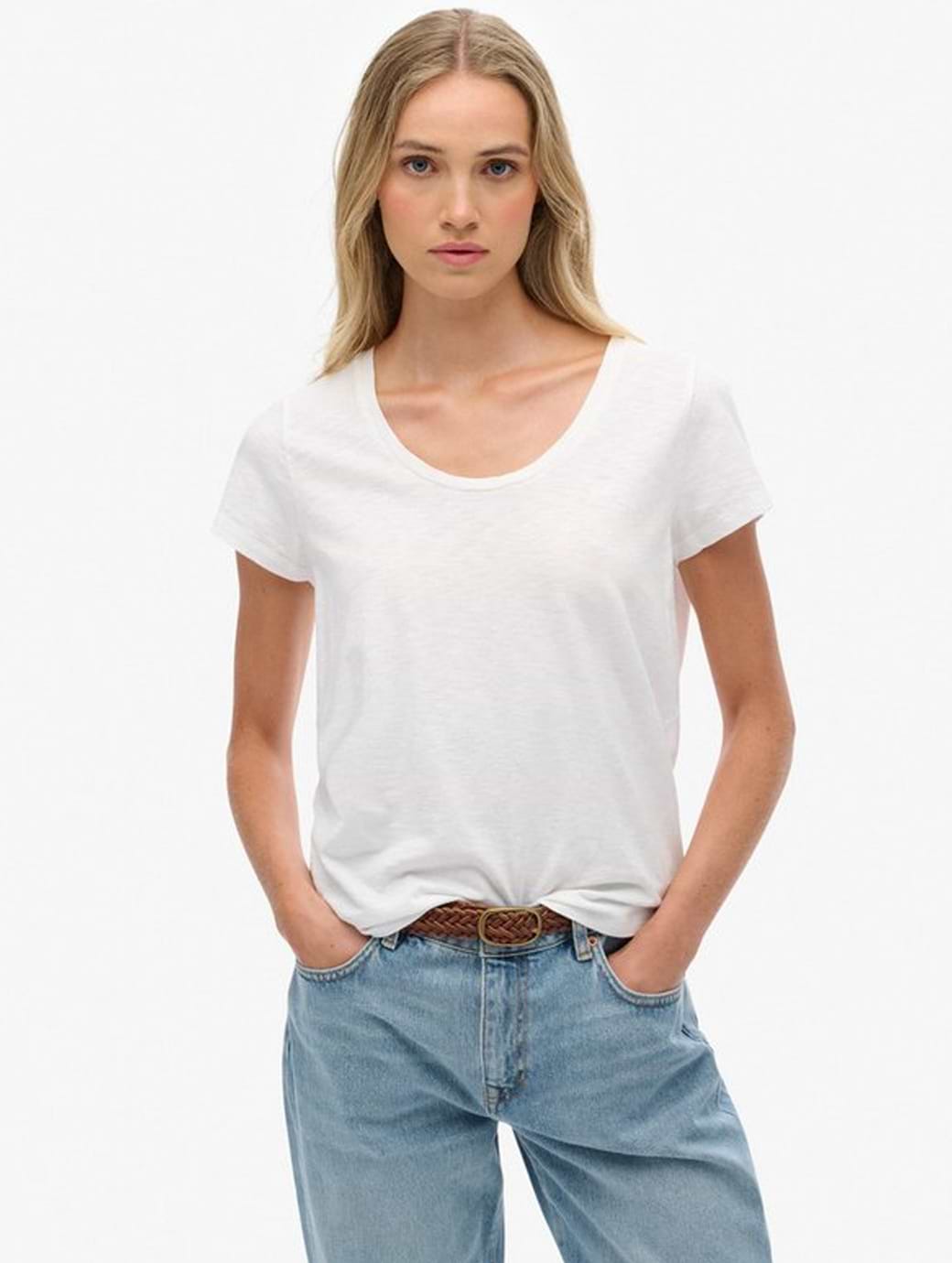 Superdry Women's Studios Scoop Neck Tee Optic