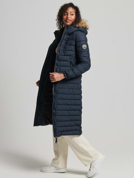 Superdry Women s Super Longline Fuji Jacket Eclipse Navy