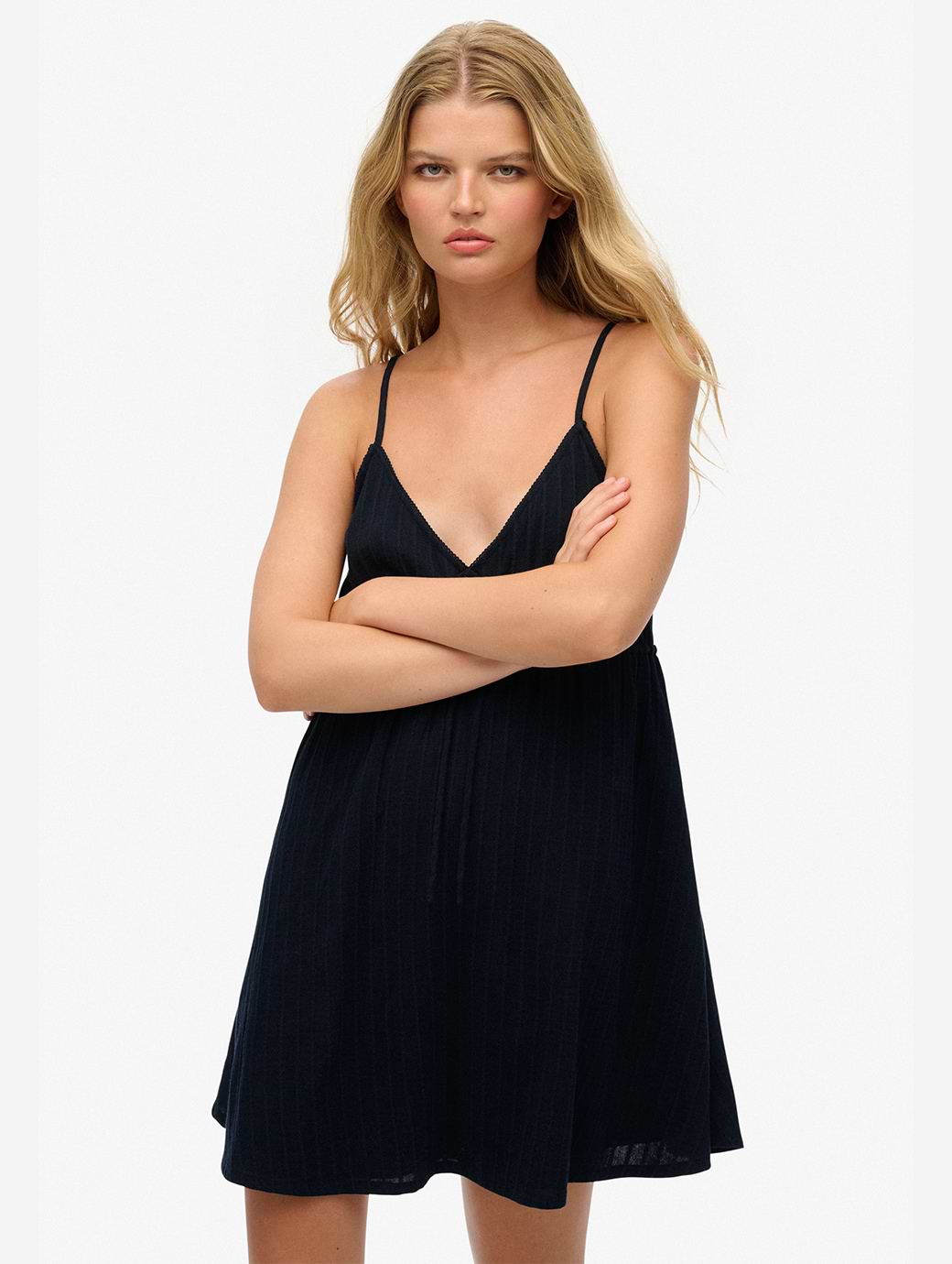 Superdry Women's Textured Woven Cami Mini Dress Eclipse Navy