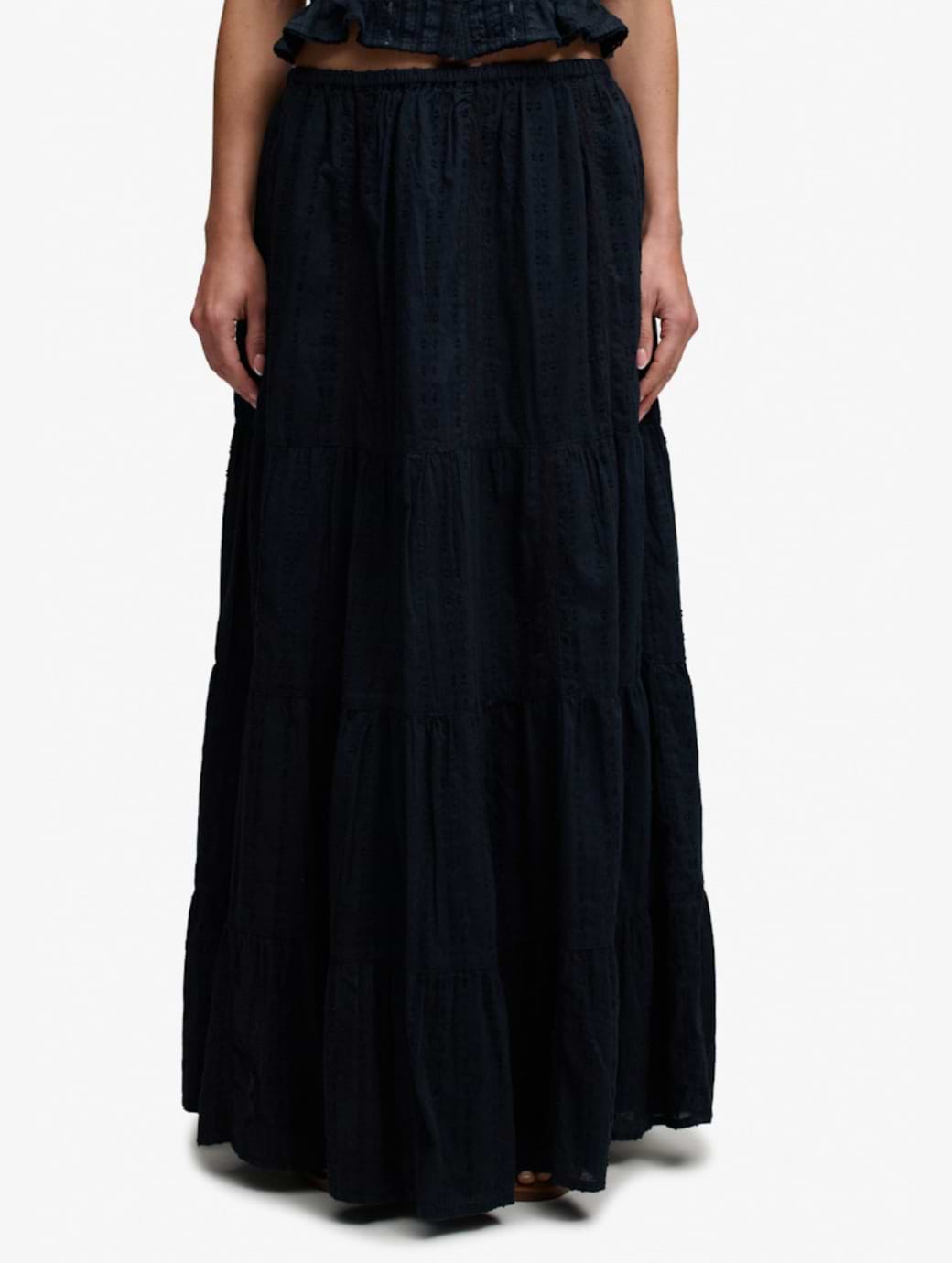 Superdry Women's Tiered Maxi Skirt Eclipse Navy
