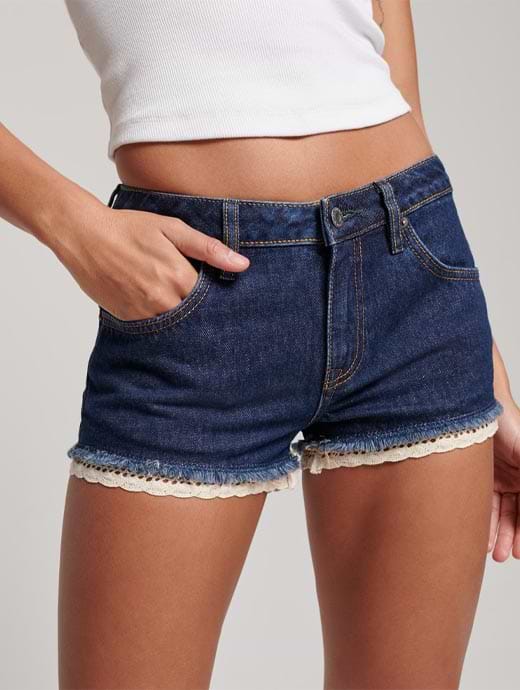 Superdry Women s Vintage Denim Hot Short Van Dyke Mid Used
