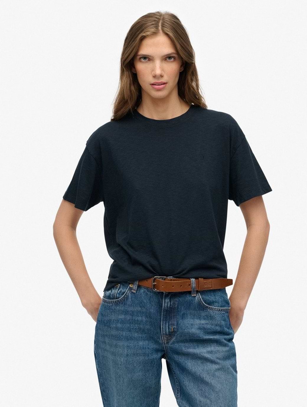 Superdry Women's Studios Crew Tee Eclipse Navy