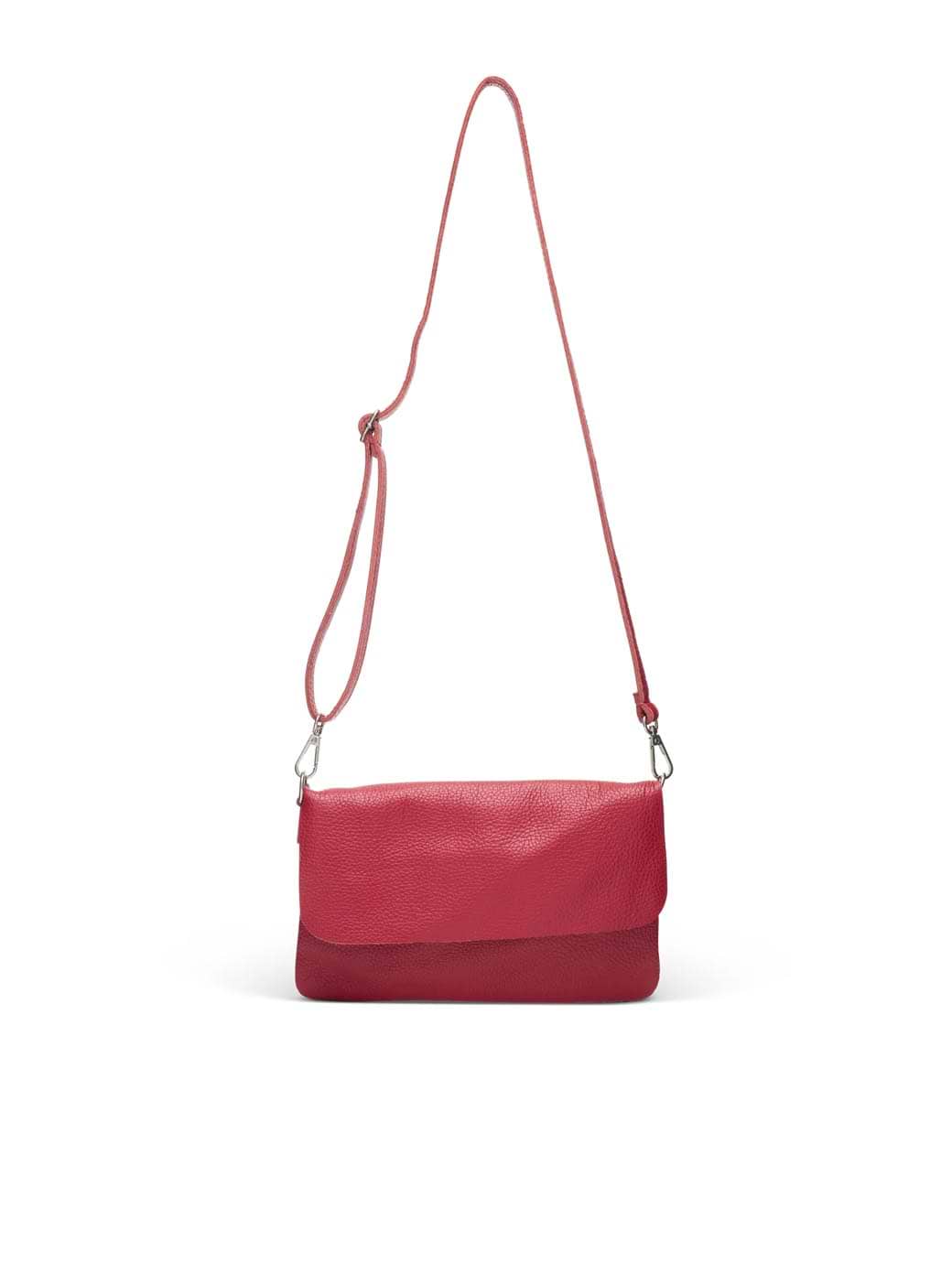 Suzy D London Male Leather Bag with Fold Over Styling Red