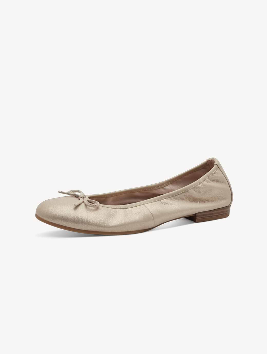 Tamaris Women's 1-22116-41-179 Ballet Pump Leather Champagne