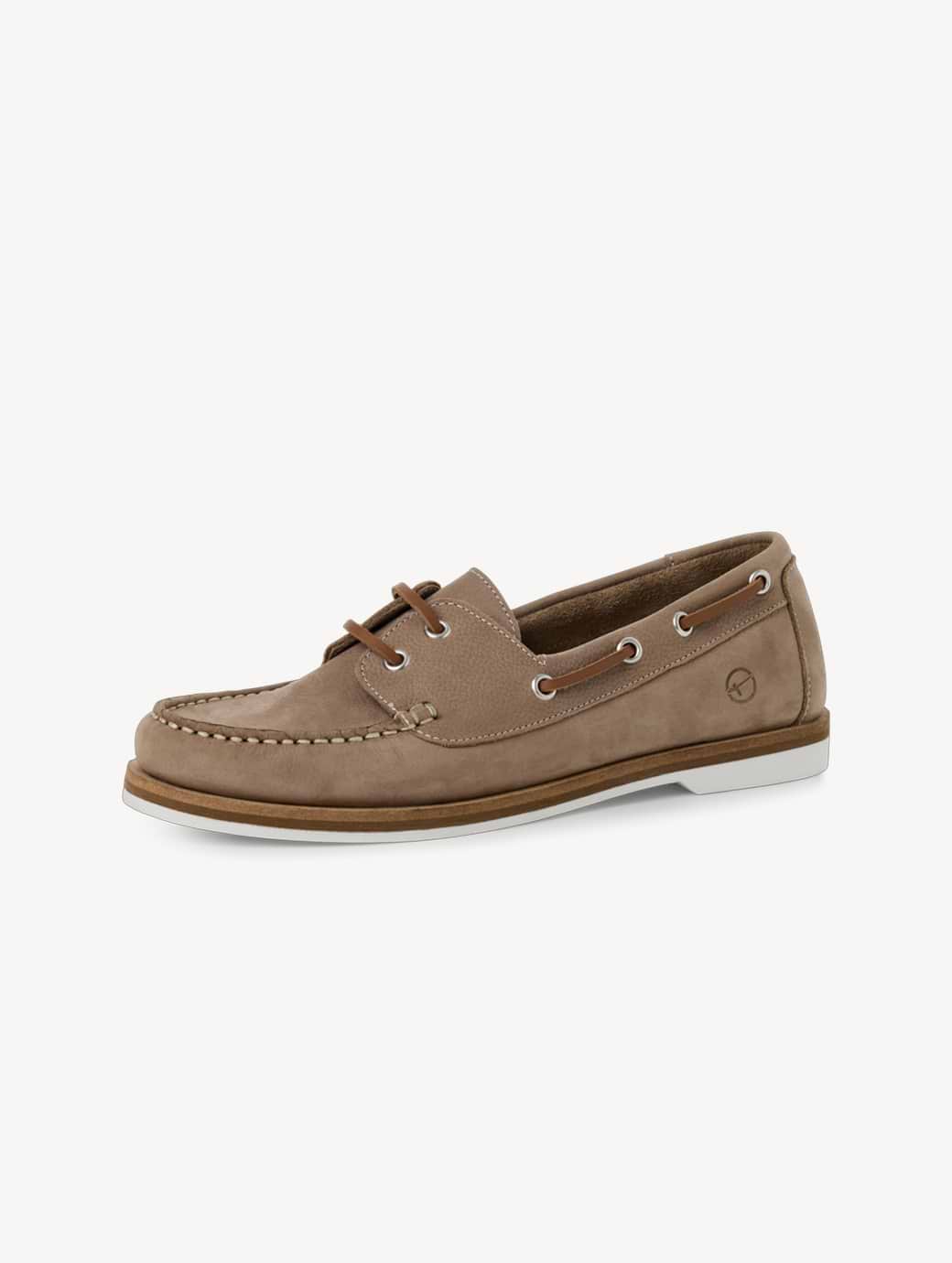 Tamaris Women's 1-23616-42-341 Lace-up Boat Shoe Leather Taupe