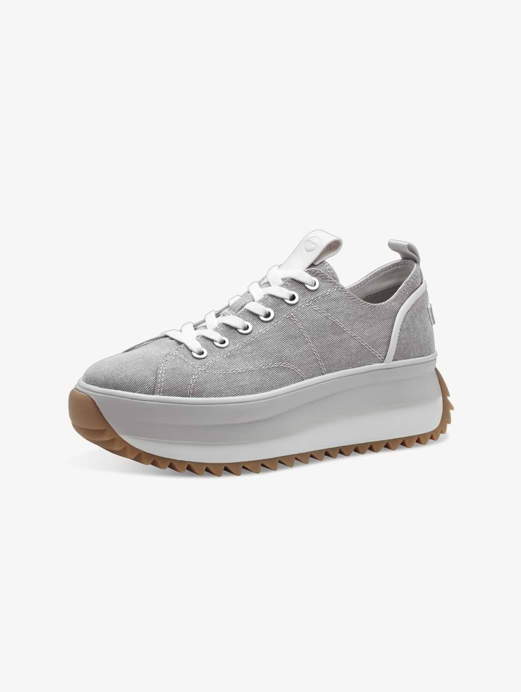 Tamaris Women's 1-23731-41-204 Lace-up Trainer Light Grey