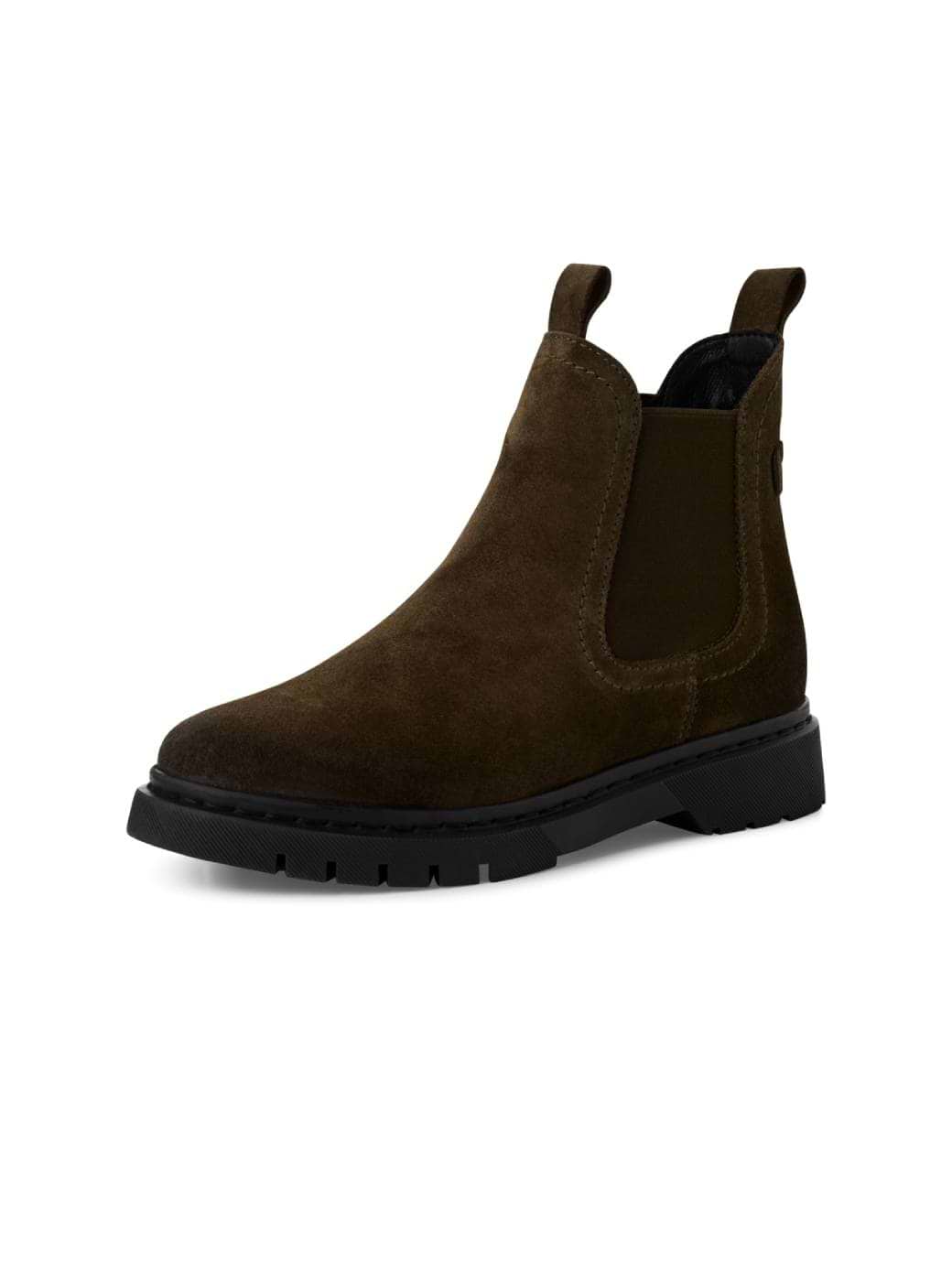 Tamaris Women's 1-25829-43-744 Leather Chelsea Boot Olive Suede