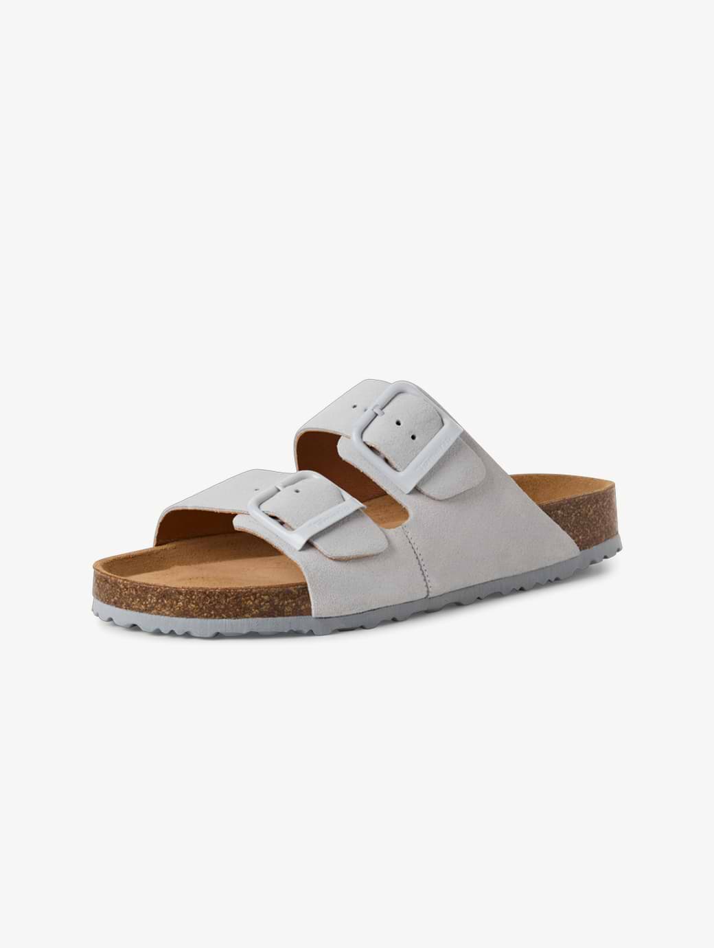 Tamaris Women's 1-27543-42-204 Leather Mule Light Grey