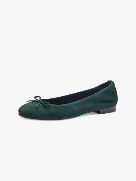 Tamaris Women's Ballet Pump Suede Green