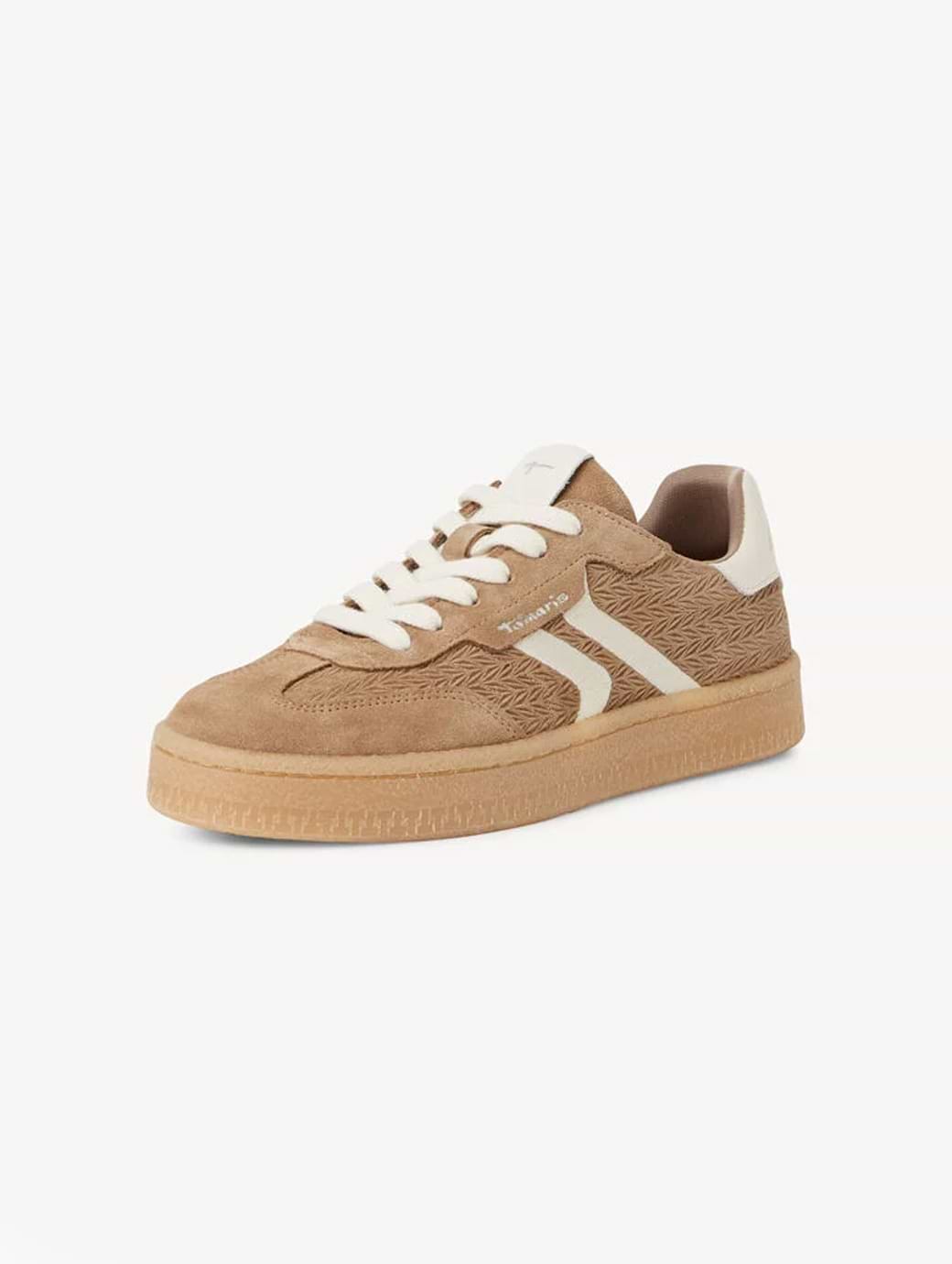 Tamaris Women's 1-23723-44-341 Leather Trainer Taupe