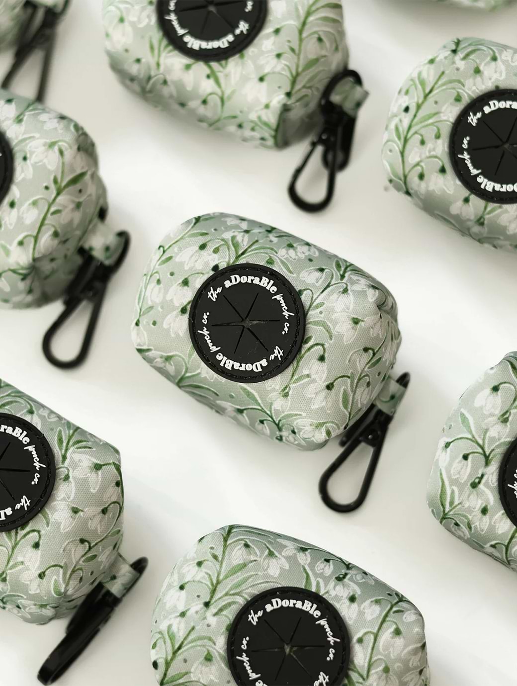 The Adorable Pooch Company Dog Poop Bag Holder Silent Snowdrops