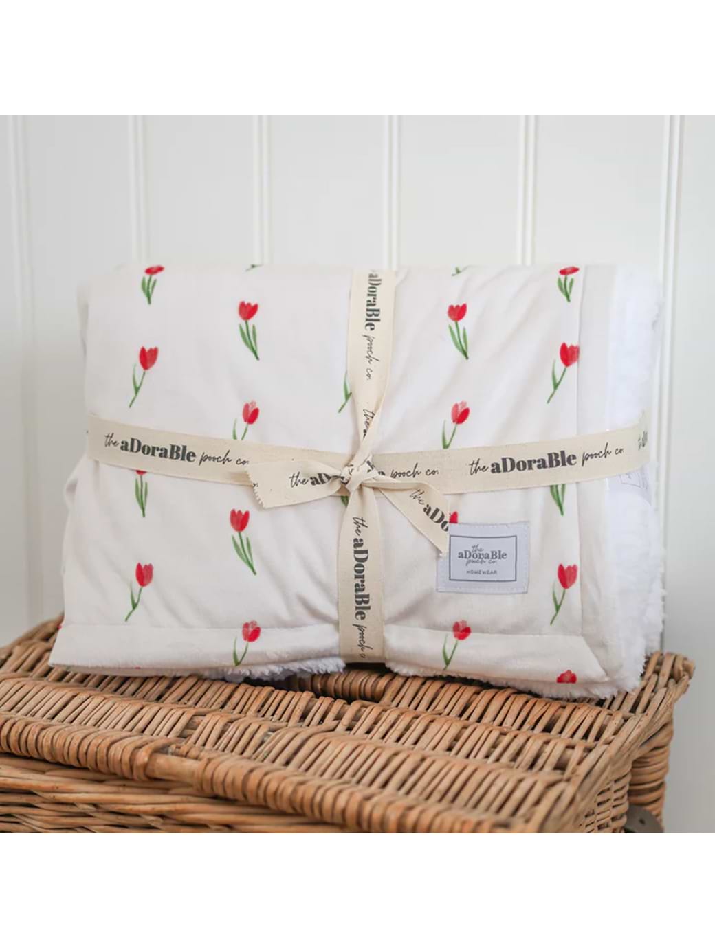 The Adorable Pooch Company Supersize Soft Blanket Timeless Tulips