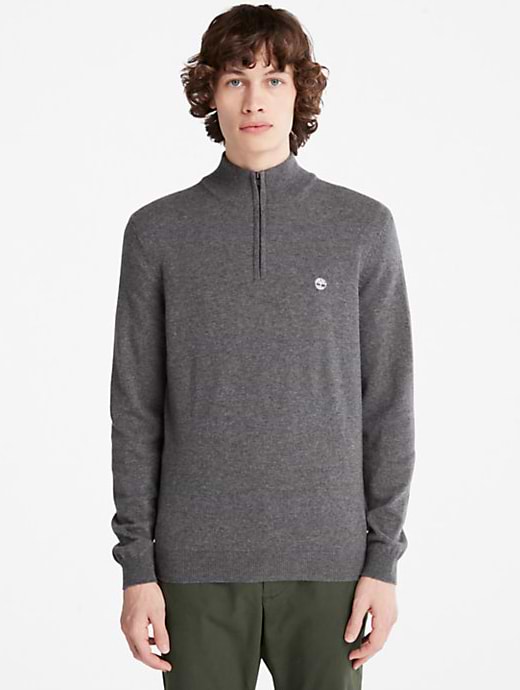 Timberland Cohas Brook Merino 1 4 Zip Sweater Dark Grey