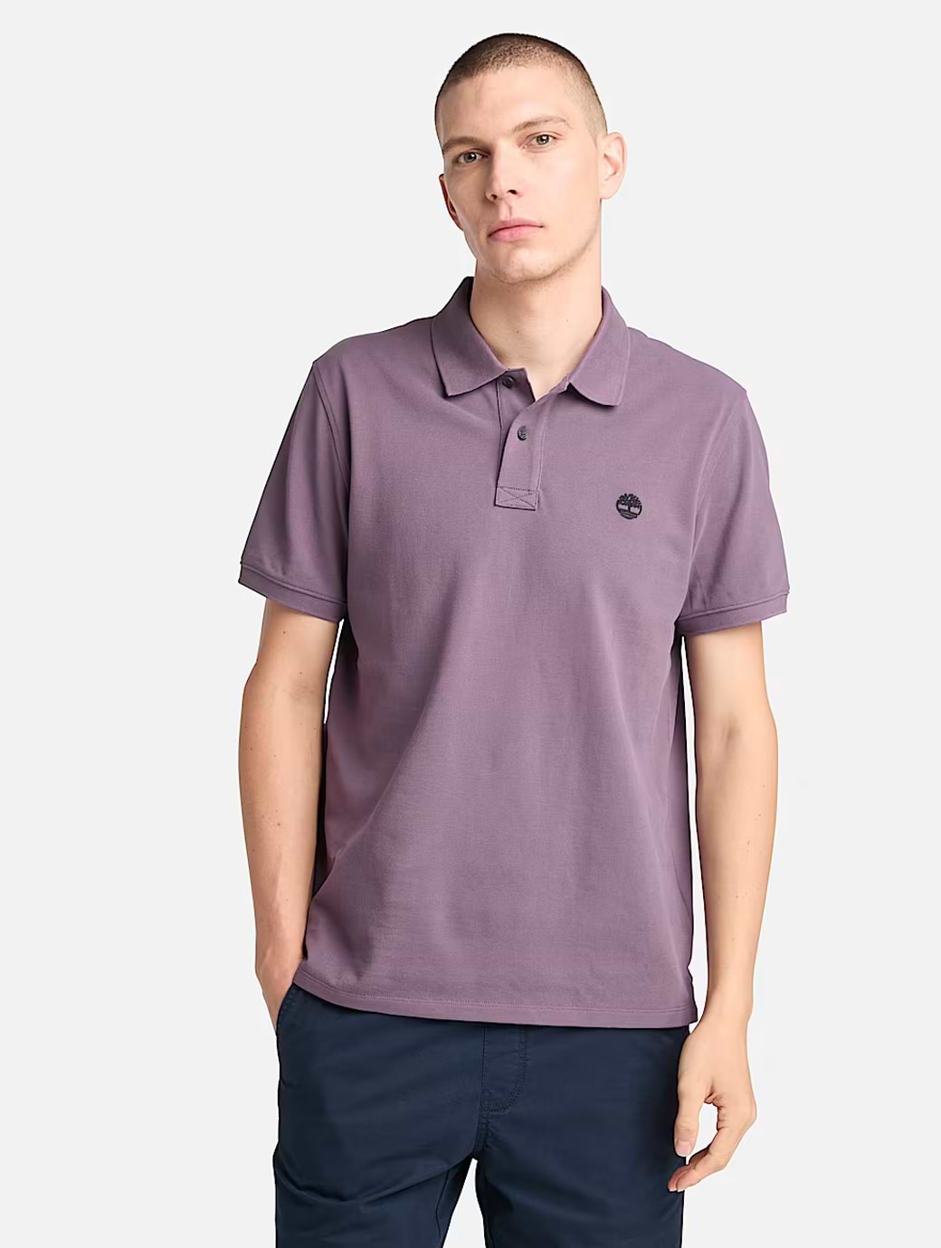 Timberland Men's Pique Short Sleeve Polo Vintage Violet