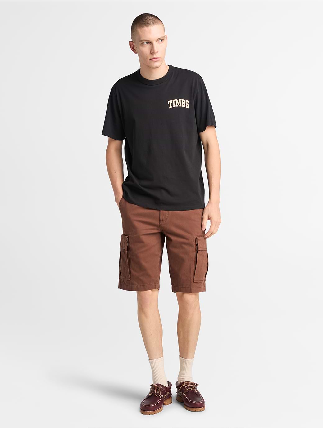 Timberland Men's Short Sleeve Chest TIMBS Graphic Tee Black