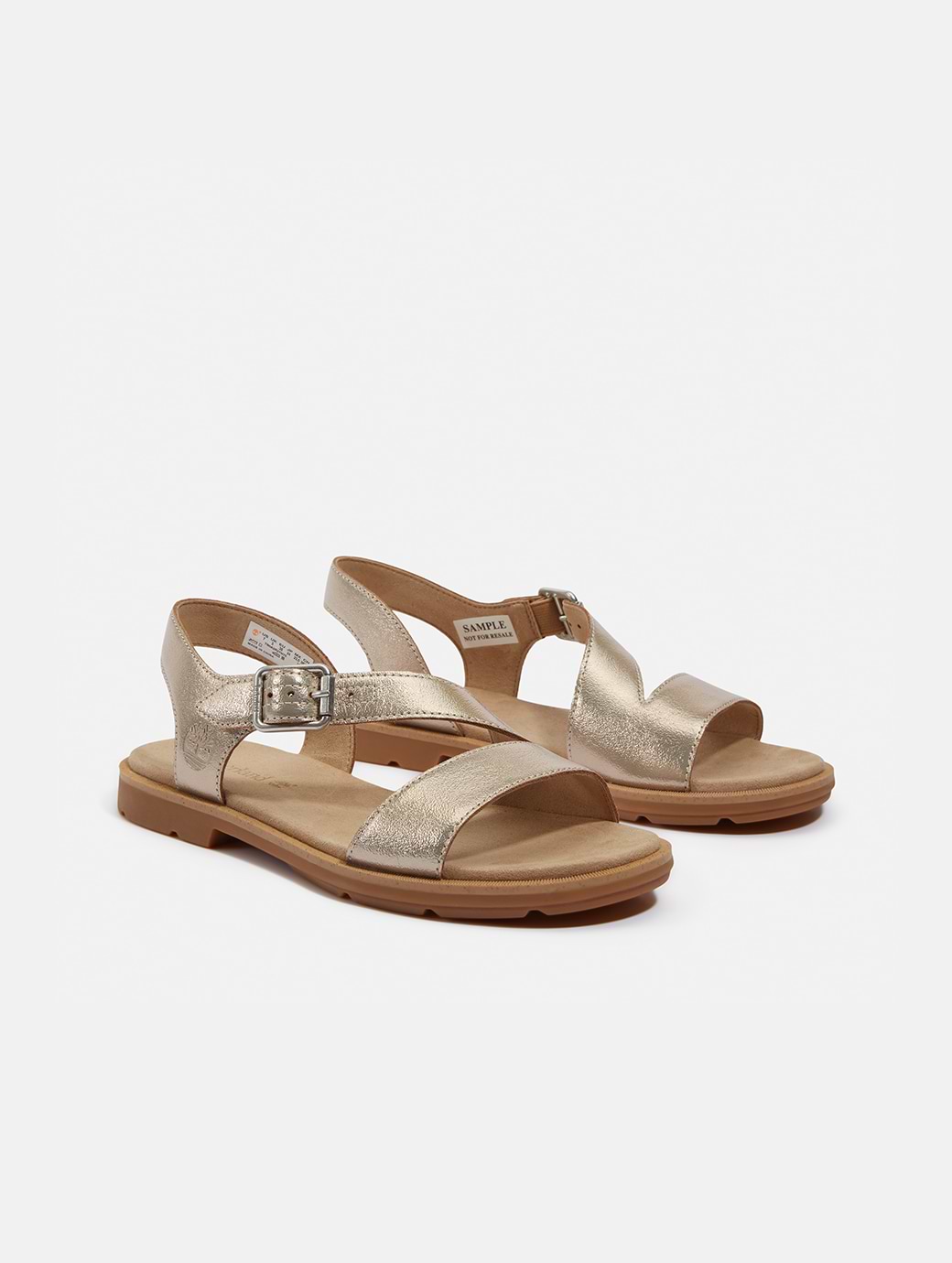 Timberland Women's Backstrap Sandal Gold Metallic