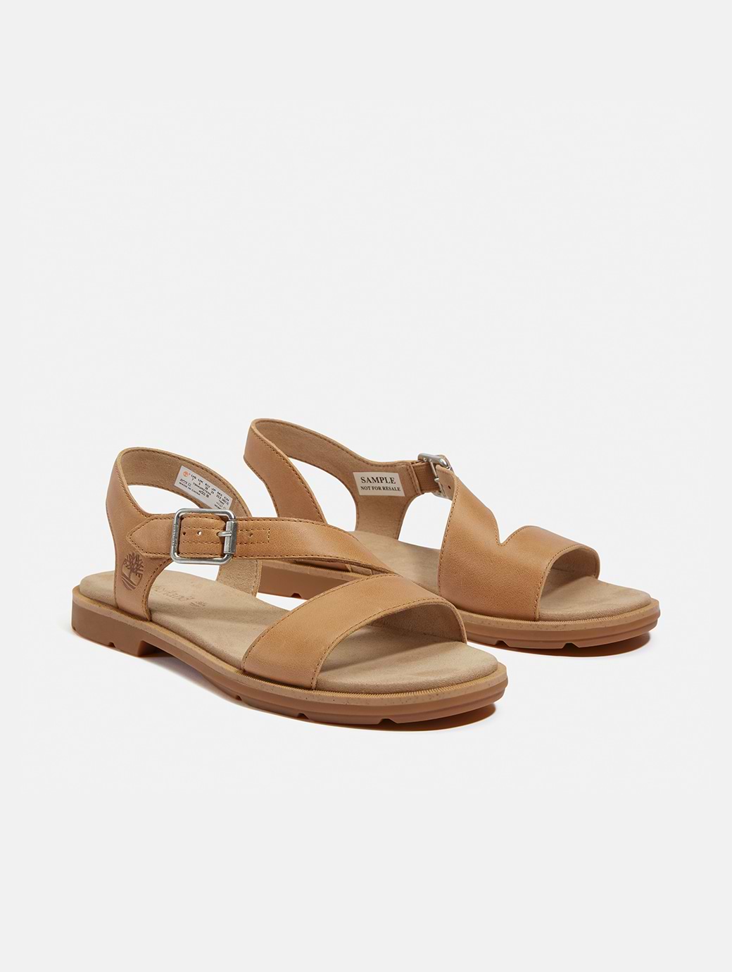 Timberland Women's Backstrap Sandal Medium Beige Full Grain
