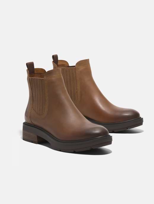 Timberland Women's Brimfield Mid Chelsea Boot Medium Brown Full Grain