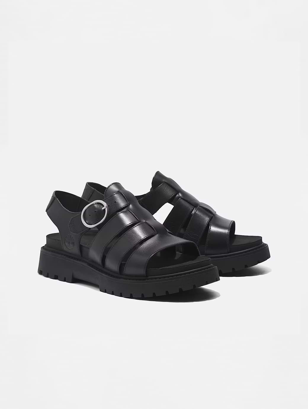 Timberland Women's Fisherman Sandal Black Full Grain