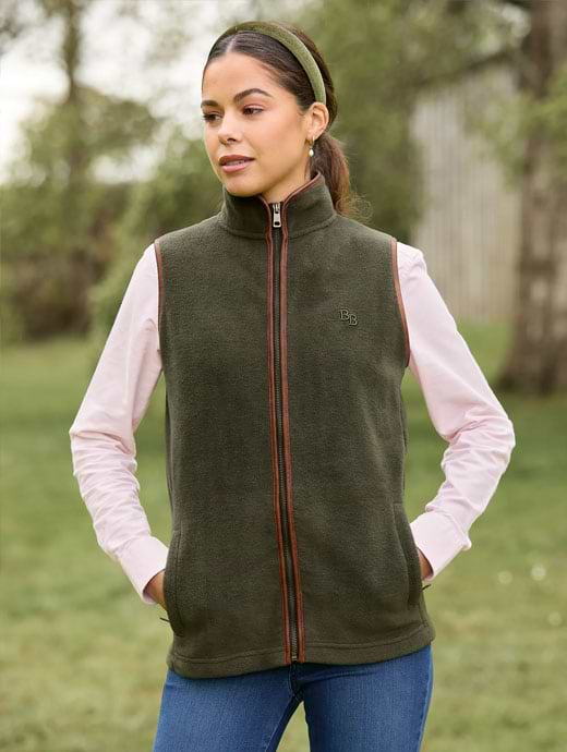 Beaumont & Bear Topsham Women's Fleece Gilet Khaki