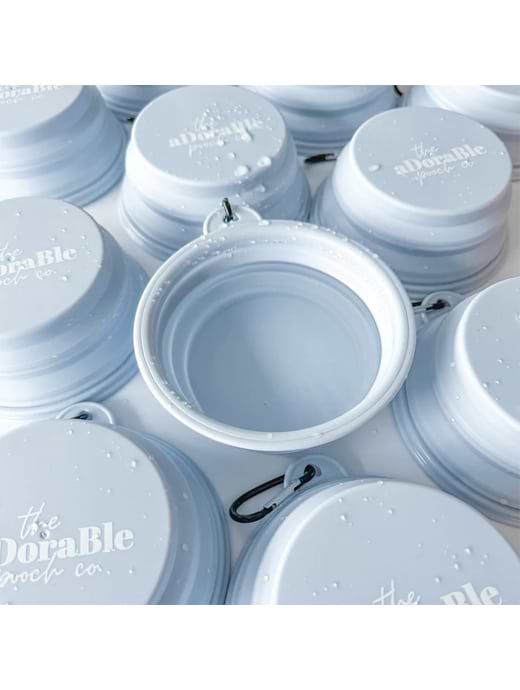 The Adorable Pooch Company Travel Bowl Ice Blue