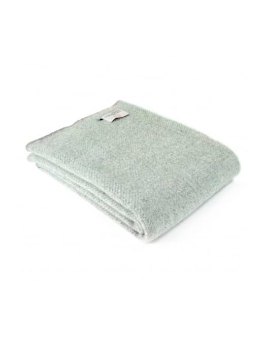 Tweedmill Pure New Wool Throw Beehive Laurel Green/Silver Grey -140x200cm