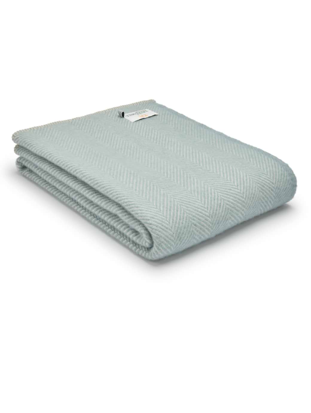 Tweedmill Pure New Wool Throw Fishbone Duck Egg