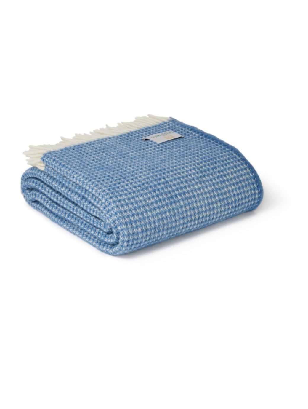 Tweedmill Pure New Wool Throw Waffle Blue Jay