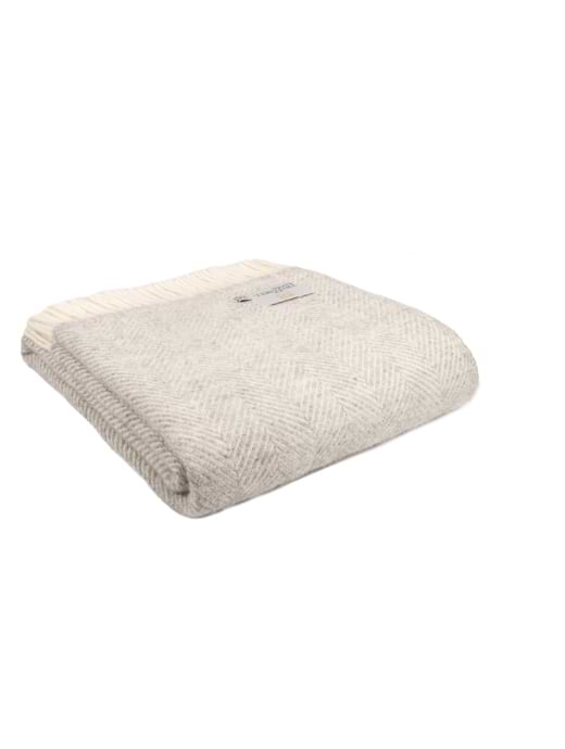 Tweedmill Throw Fishbone Silver Grey 150x183cms