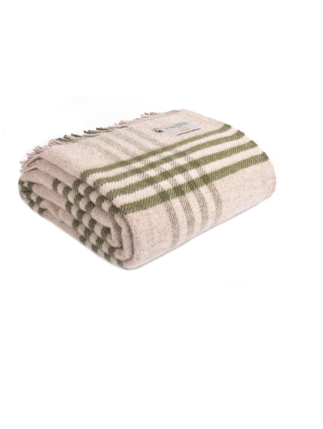 Tweedmill Throw Hex Check Olive