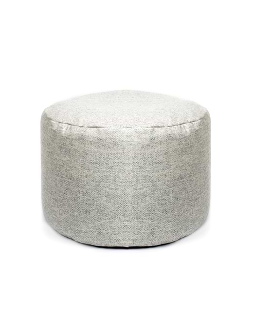 Tweedmill Tweed Pouf Herringbone Silver Grey