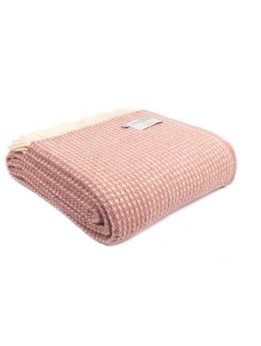 Tweedmill Waffle Throw Dusky Pink