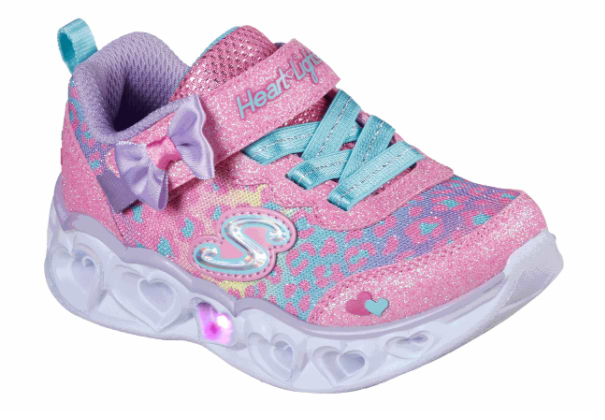 Skechers Lights Untamed Heart Silver/Hot Pink-EU 21 (UK 4)