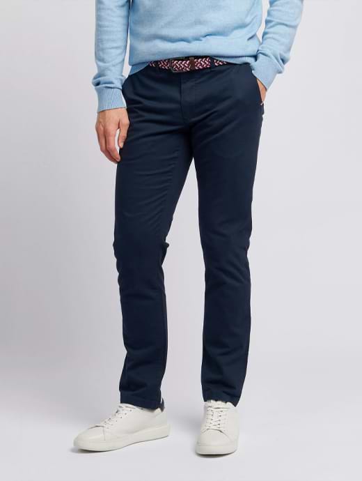U S Polo Assn Men's Classic USPA Chino Dark Sapphire Navy/Haute Red 