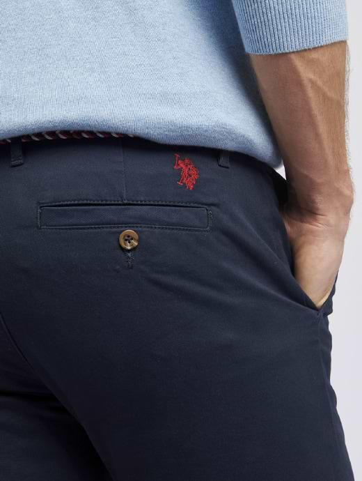 U S Polo Assn Men s Classic USPA Chino Dark Sapphire Navy Haute Red