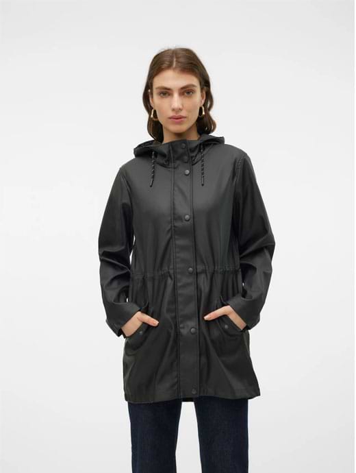 Vero Moda Women s Malou Coated Jacket Black