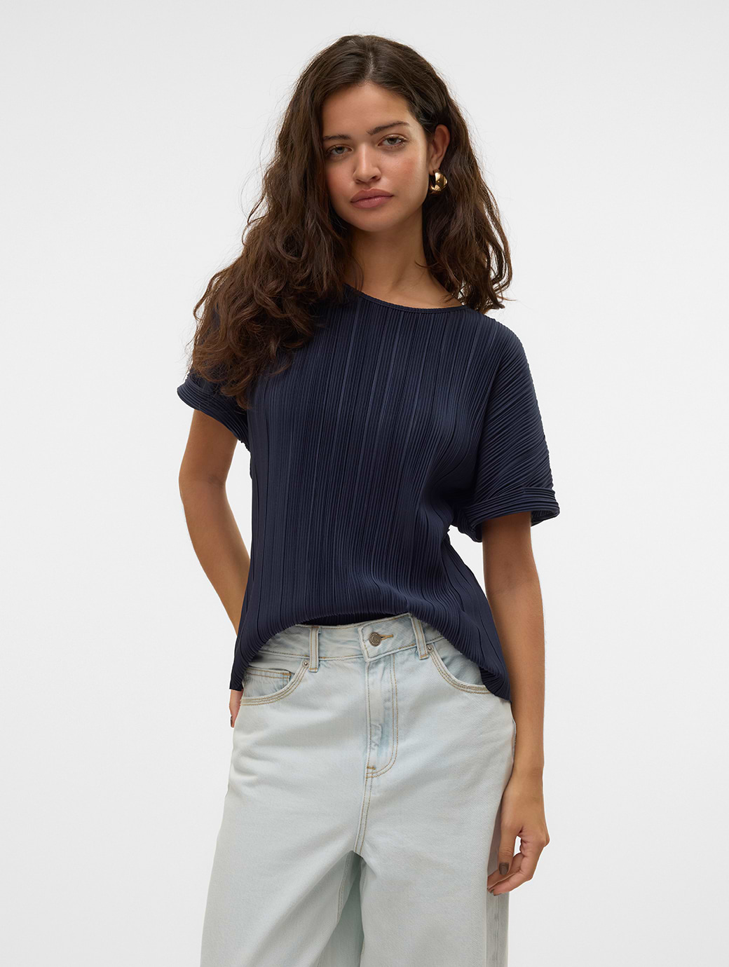 Vero Moda Aurora Short Sleeve O-neck T-shirt Navy Blazer