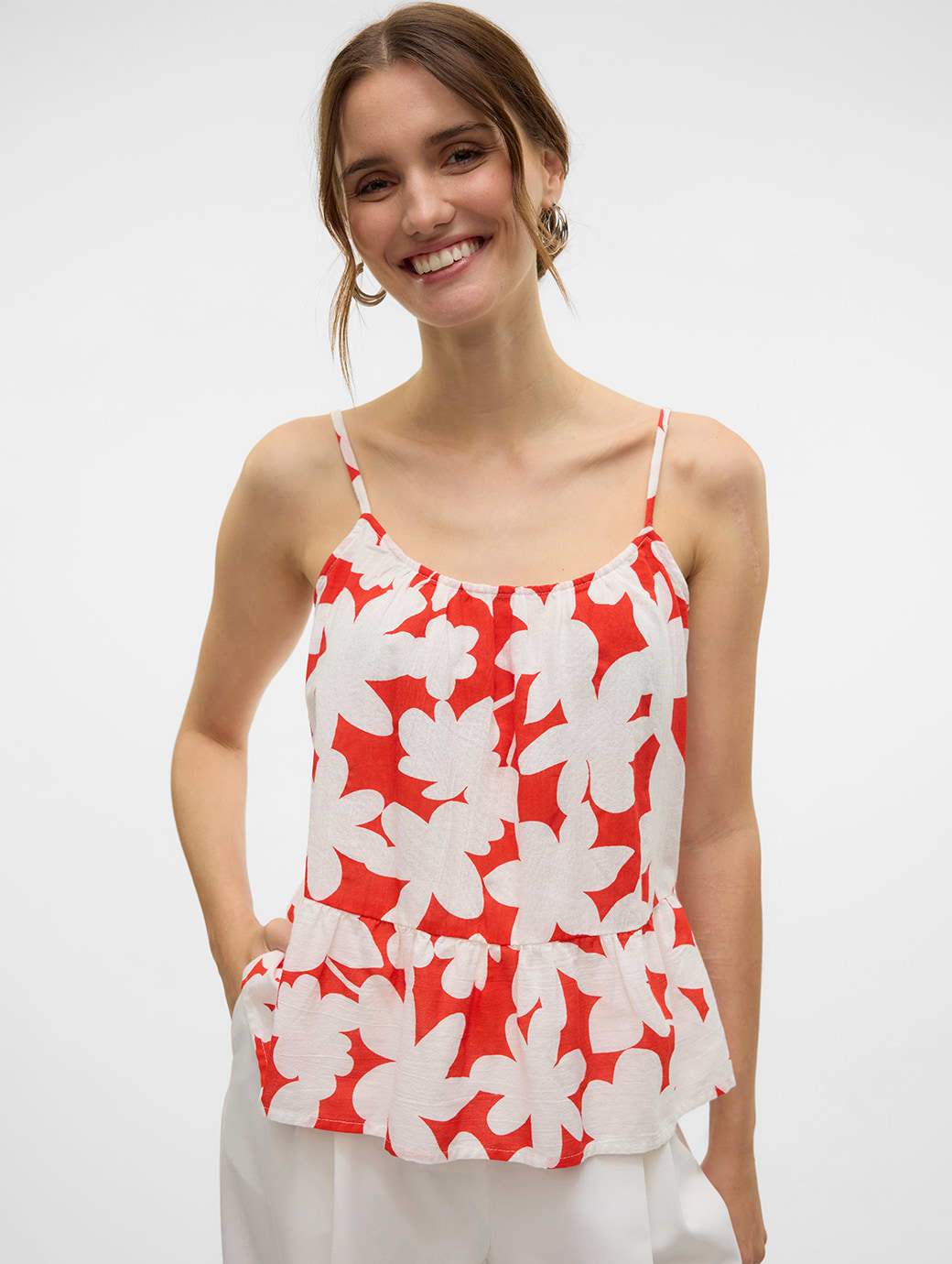 Vero Moda Dicthe Singlet Top Fiery Red Loa