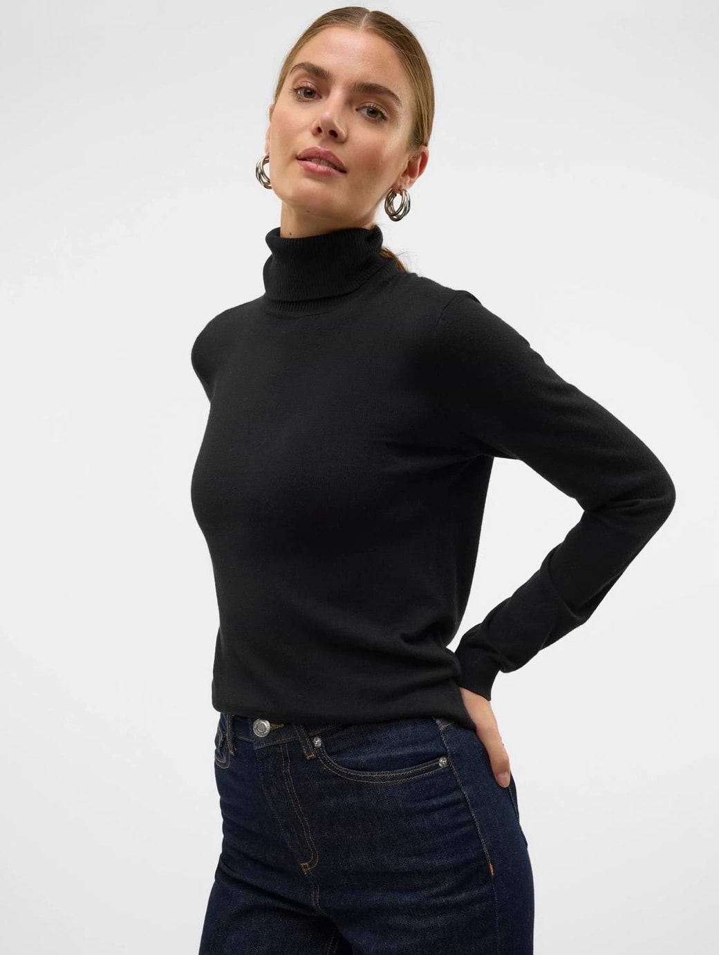Vero Moda Iris Long Sleeve Rollneck Pullover Black