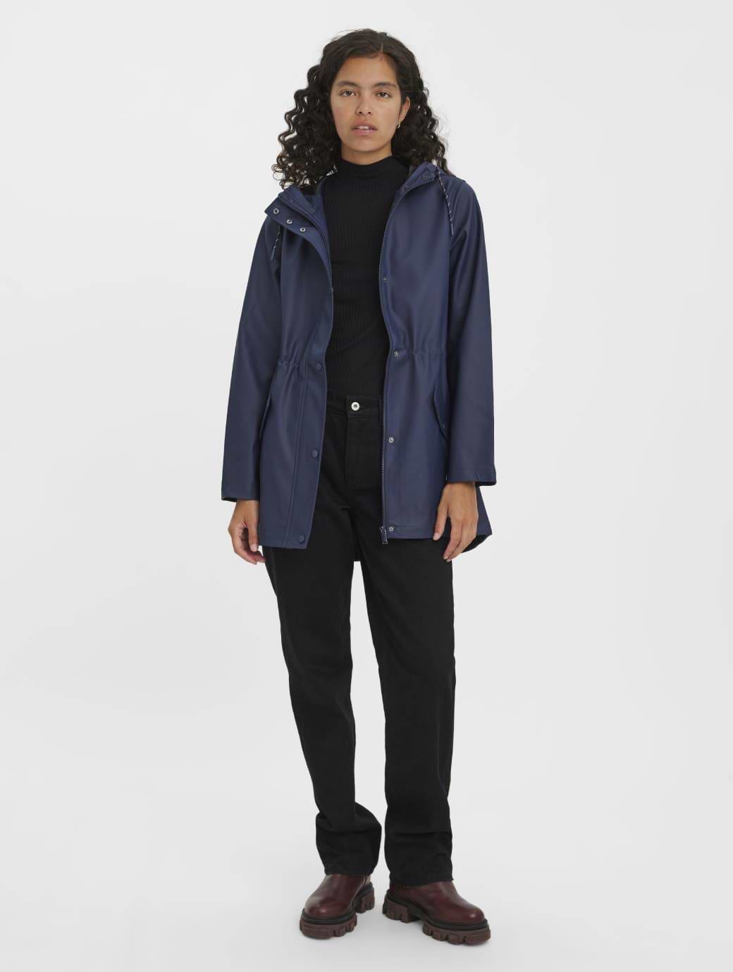 Vero Moda Malou Coated Jacket Navy Blazer