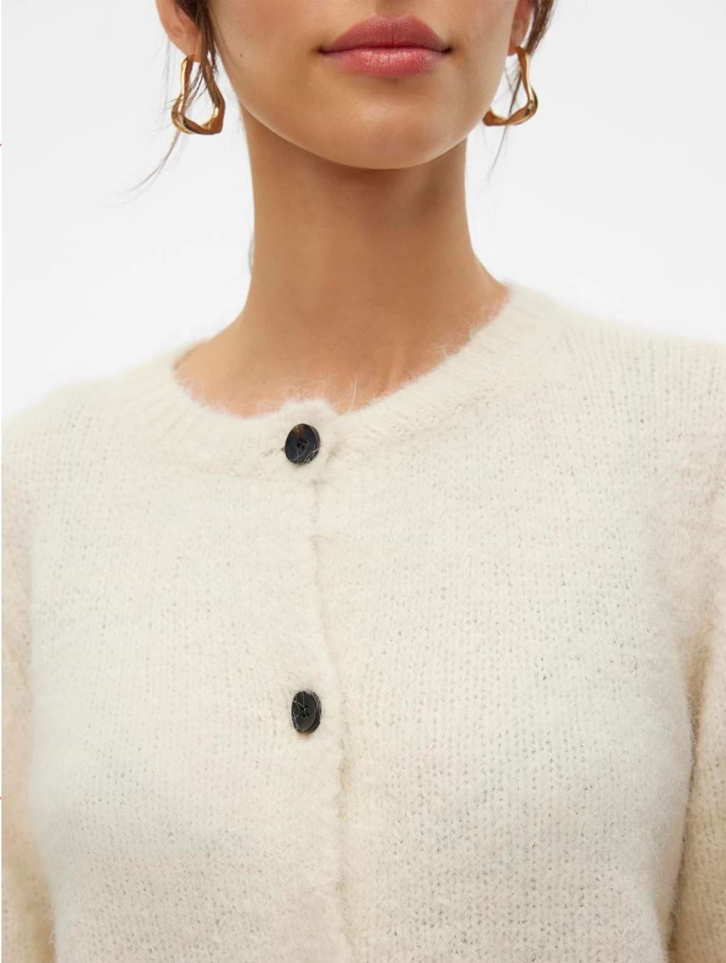 Vero Moda Novah Long Sleeve O-neck Button Cardigan Birch