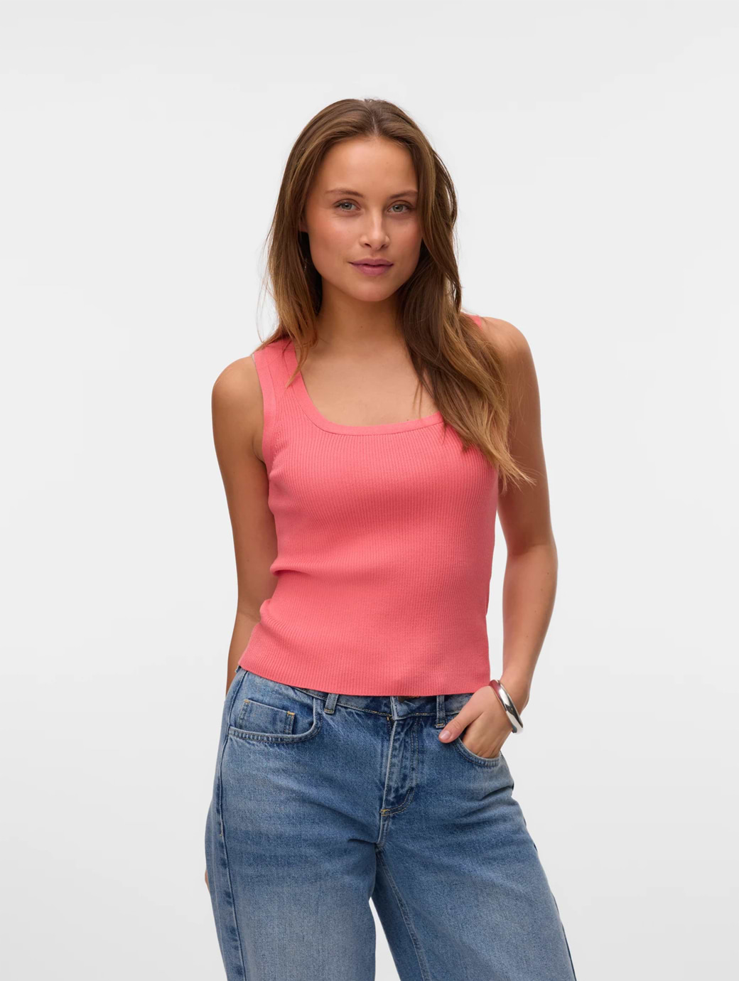 Vero Moda Poppy Sleeveless Square Neck Top Tea Rose