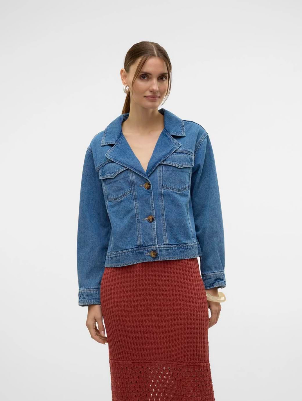 Vero Moda Sofie Long Sleeve Denim Jacket Medium Blue Denim
