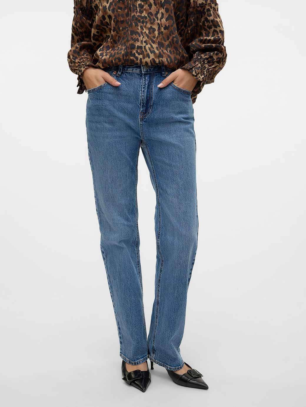 Vero Moda Tessa Straight Jeans Medium Blue Denim