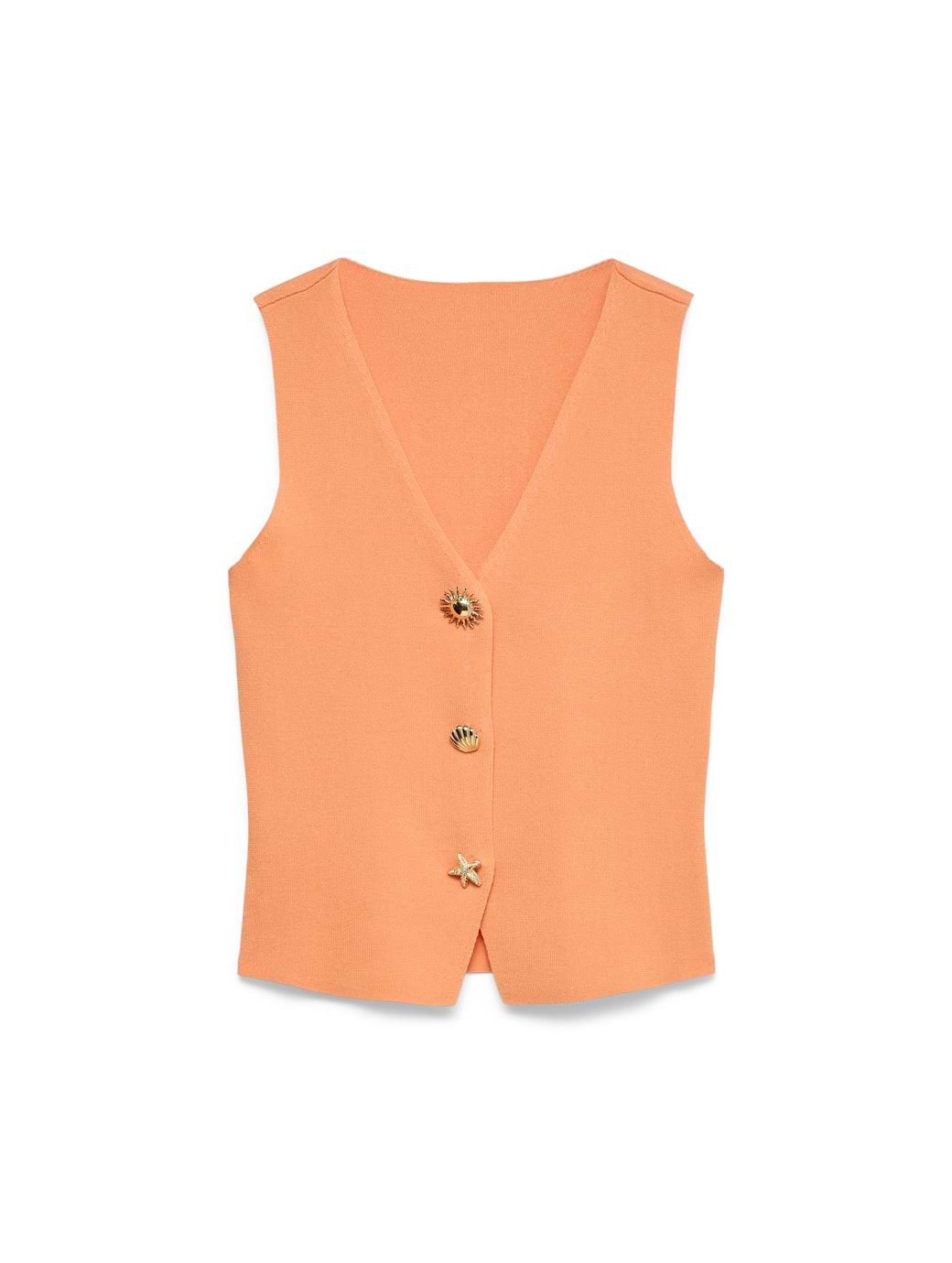 Vero Moda Women's Kylie Sleeveless Vest Knit Top Tangerine
