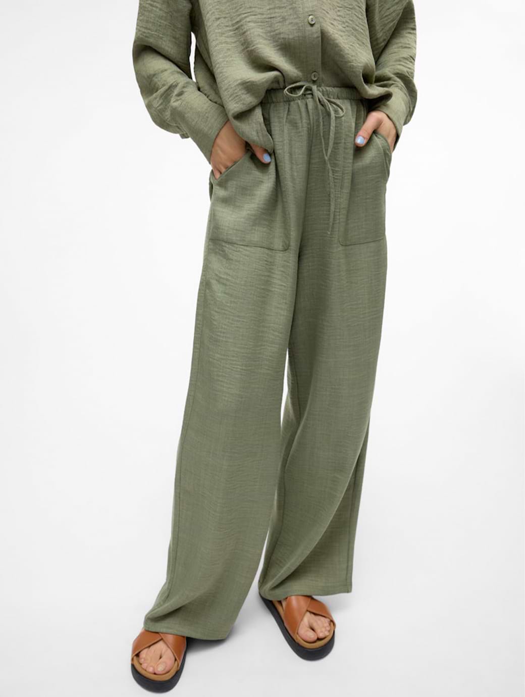 Vero Moda Women's Melaney Heavyweight Loose Trousers Laurel Wreath Melange