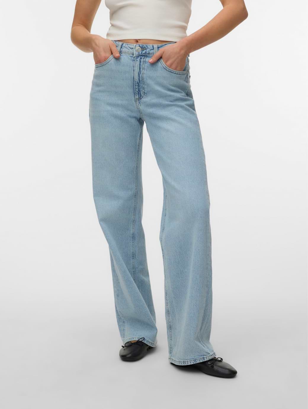 Vero Moda Women's Tessa Wide Leg Jeans Light Blue