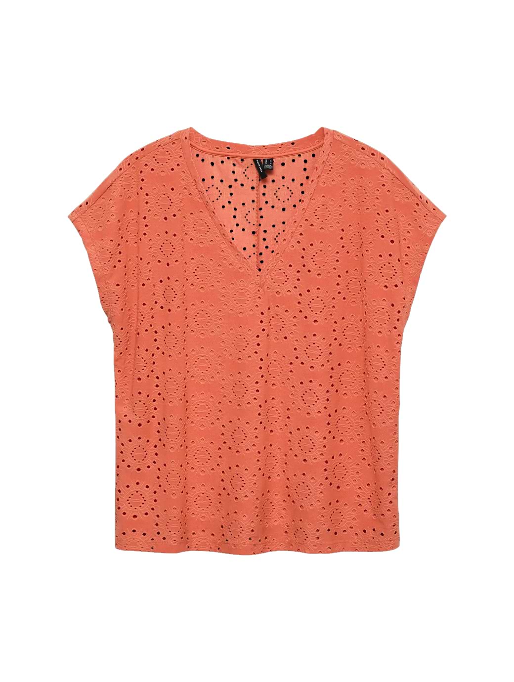 Vero Moda Women's Tassa Liv Short Sleeved V-Neck Top Langoustino