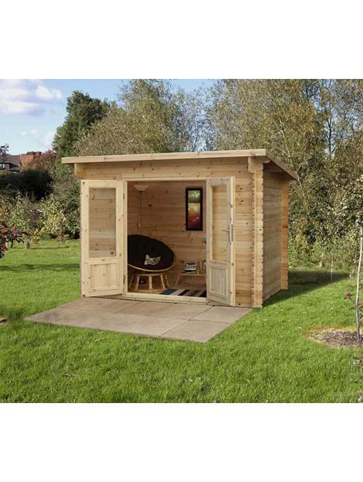 Forest Garden Harwood 3.0 x 2.0m Log Cabin - Pent Roof  24kg Felt  No Underlay